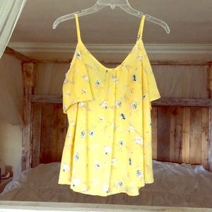 Floral Yellow Off Shoulder Blouse
